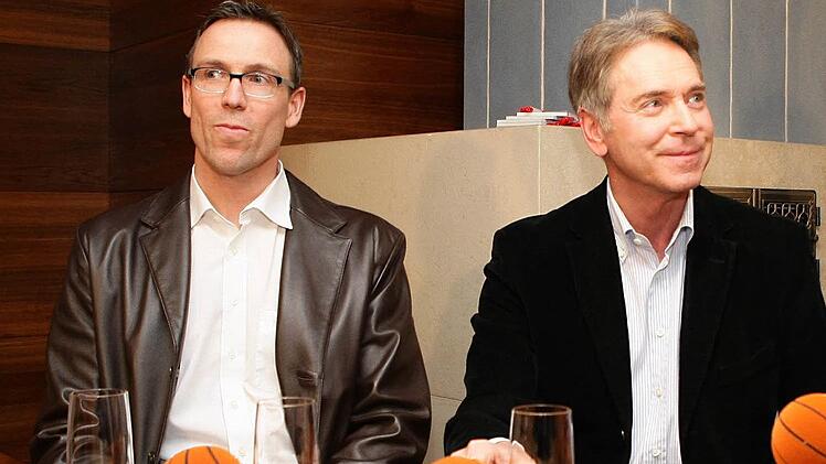 Seite an Seite war einmal: Chris Fleming und Michael Stoschek aus gemeinsamen Zeiten bei den Brose Baskets. Foto: sportpress/Archiv