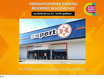 Kommen Sie am verkaufsoffenen Sonntag zu expert in Höchstadt. Bild: expert Höchstadt