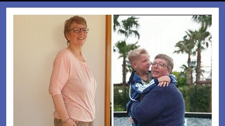 Ein Urlaubsfoto gab den Anstoß (rechts), dass sich Sandra Kreß rundum erneuerte (links). Fotos: Kreß