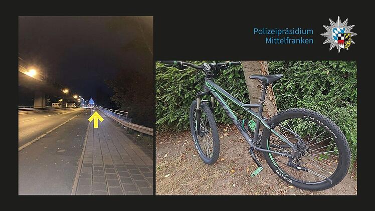 Fahrrad von Brücke auf Wohnmobil geworfen