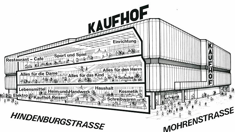 Alles unter einem Dach: Damit das Tageblatt diese Botschaft 1973 unters Volk bringen konnte, stellte die Presseabteilung von Kaufhof dieses Foto zur Verfügung. Etliche Sortimente sind indessen längst verschwunden, zuletzt 2011 die Elektro-Abteilung.CT-Archiv