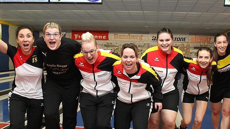 Nach dem verlorenen Heimfinale 2016 kannte der Jubel bei den Bambergerinnen am Ostersonntag keine Grenzen. Fotos: sportpress