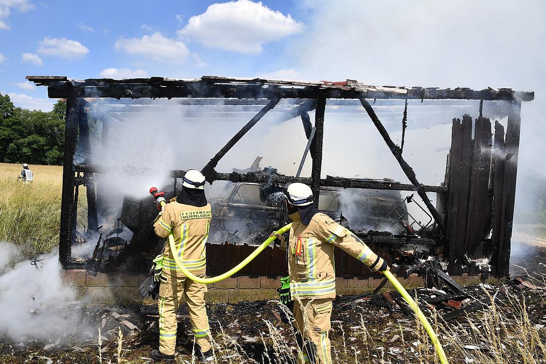 Scheunenbrand bei Memmelsdorf im Landkreis Bamberg