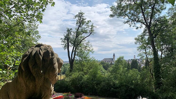 Blick vom Bürgerpark Theresienstein auf die Stadt Hof.