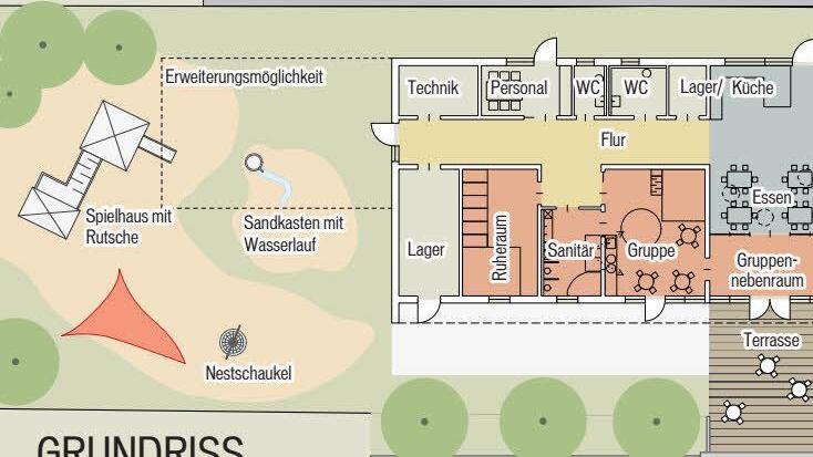 Grundriss von der geplanten Kinderkrippe in EbermannstadtGrafik: Stadt Ebermannstadt
