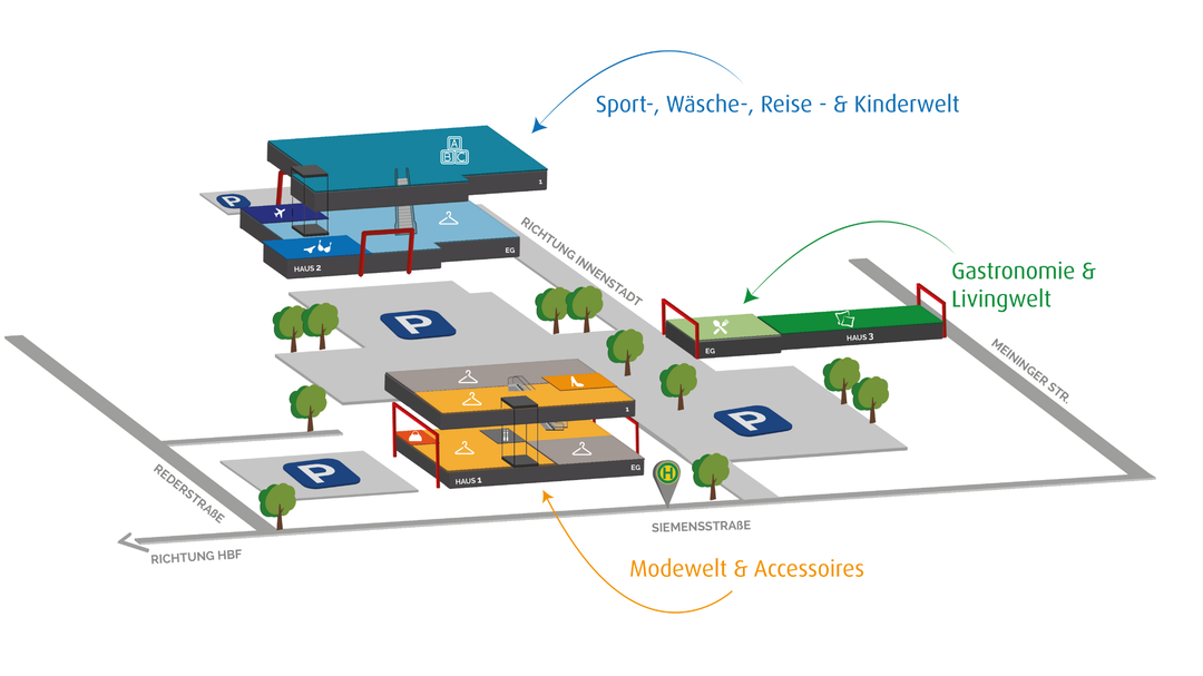 PECHT Shoppingwelt Häuser