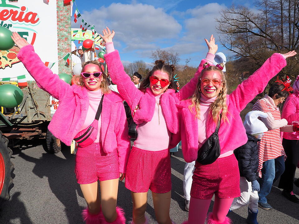 Wildes Faschingstreiben in Steinach an der Saale.