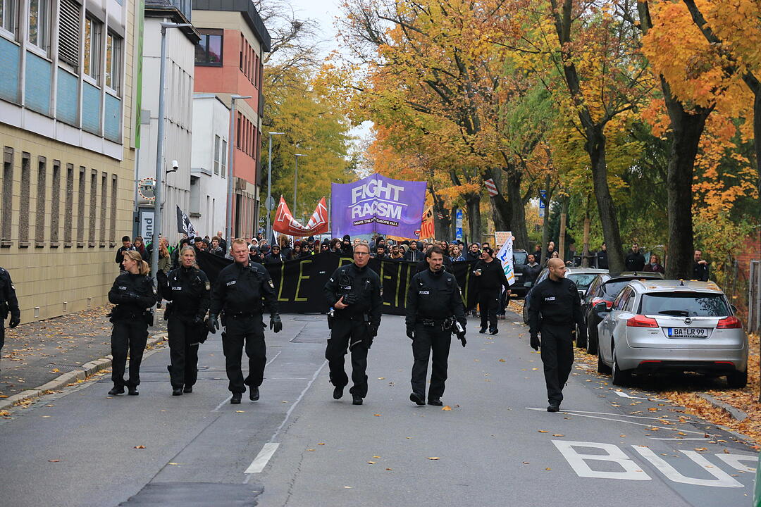 Linke Demo gegen Balkanzentrum Bamberg