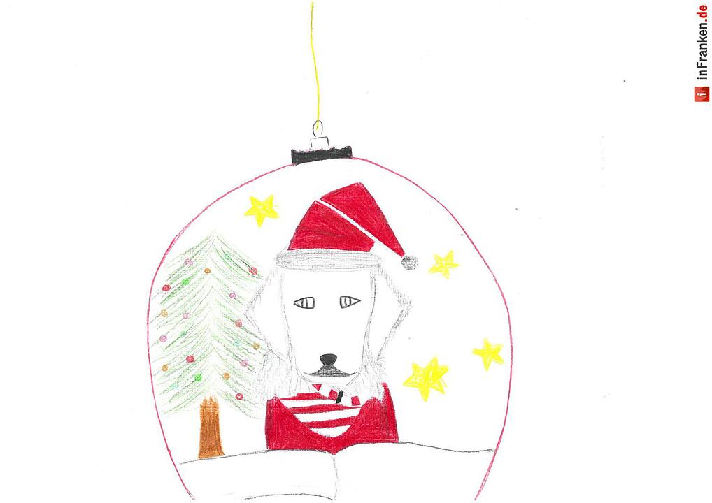 Selbstgemalte Weihnachtsbilder von Kindern aus Franken 2016