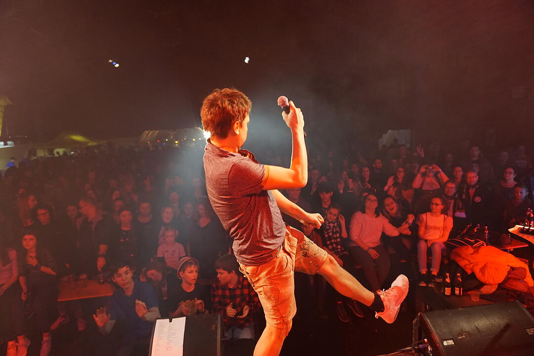 Backstage bei den Dorfrockern beim Eichenbühler Hoffest