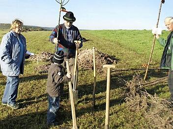 Lob sprach Bürgermeister Michael Ziegler in der Bürgerversammlung den Weisbrunnern für ihre Obstbaum-Pflanzaktion aus, die er anderen Stadtteilen zur Nachahmung empfehlen möchte. Foto: Sabine Weinbeer/Archiv