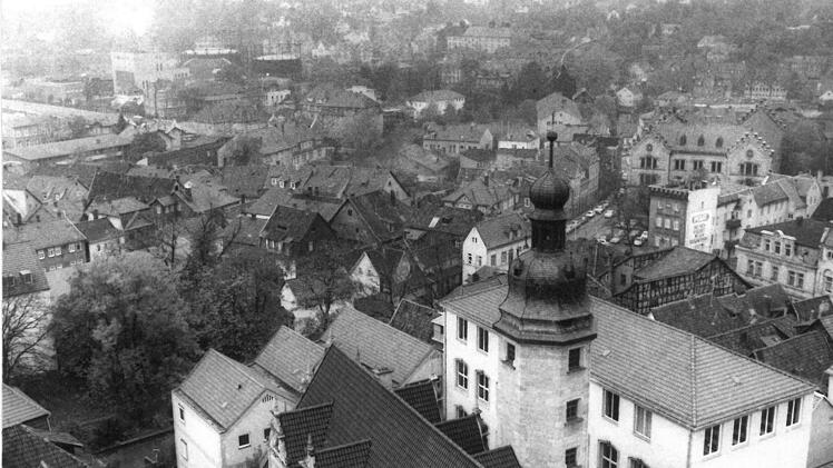 Blick vom Torm der Coburger Morizkirche Richtung CasimirianumFoto: CT-Archiv