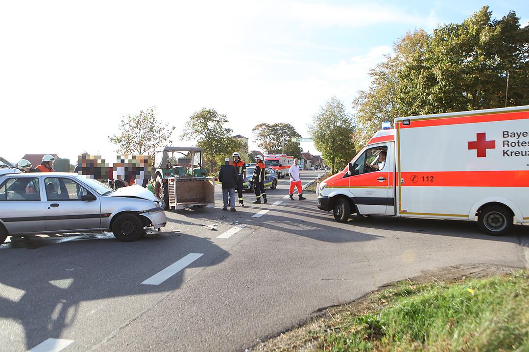 Unfall in Colmberg fordert sieben Verletzte