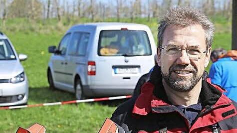 Bernd Puderbach mit seiner Maschine kurz vor dem Start