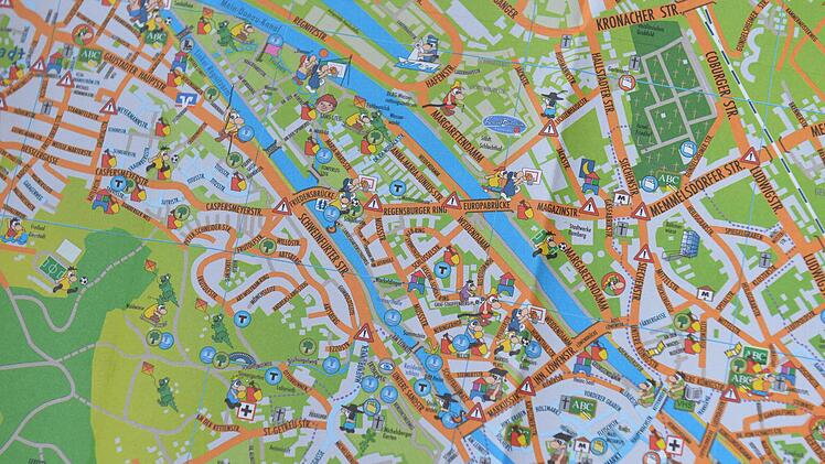 Nahaufnahme des Kinderstadtplans