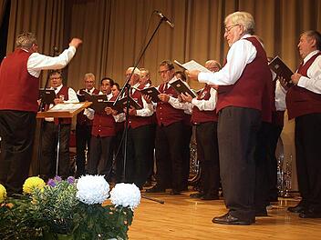 Der Männergesangverein Oberrodach sang unter anderem das "Ave Maria der Berge". Fotos: Susanne Deuerling