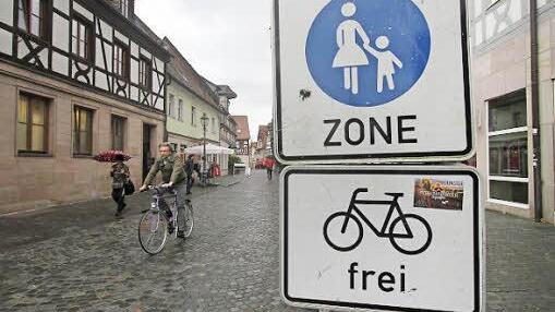 Ebenfalls radfreundlich: befahrbare Fußgängerzonen
