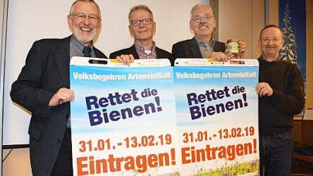 Machen sich stark für das Volksbegehren: Waldemar Bug, Franz Zang, Dr. Andreas von Lindeiner und Norbert Schmäling.  Foto: Elisabeth Assmann
