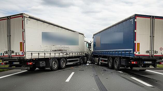 A3 im Nürnberger Land: 300.000 Euro Schaden - Lastwagen prallen aneinander