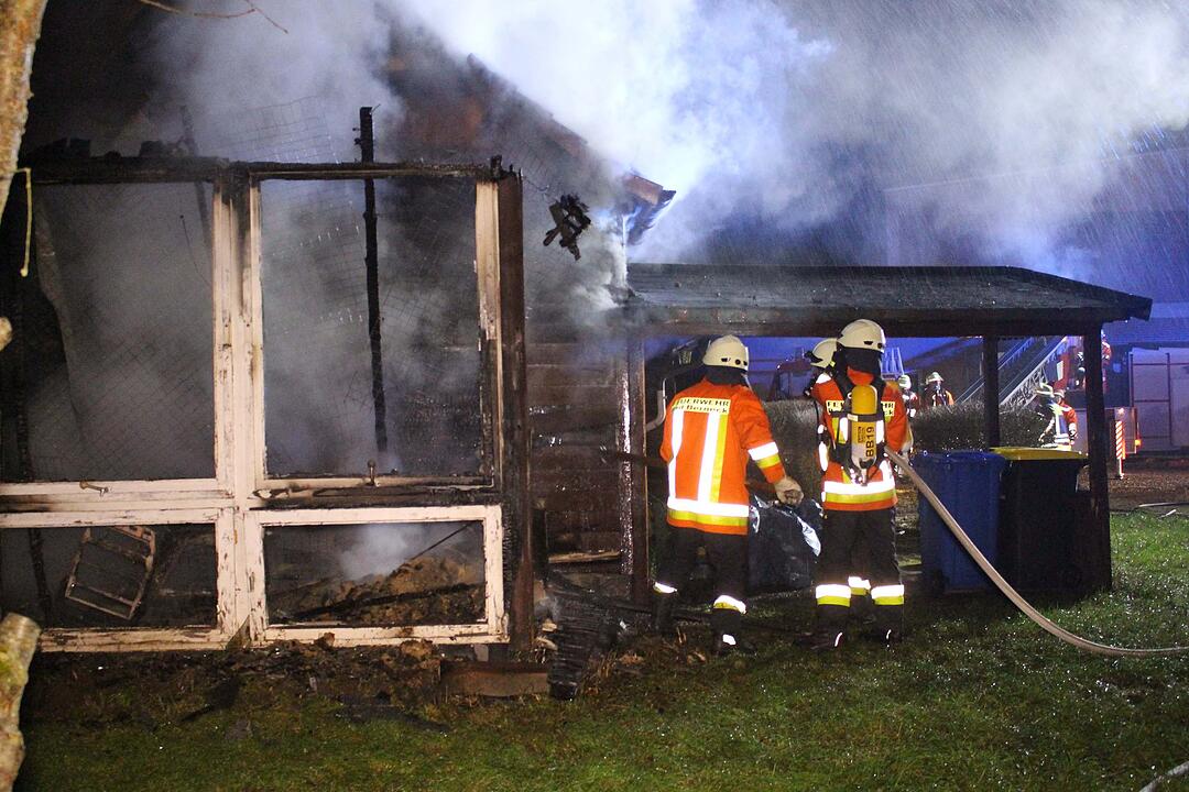 Anbau geht in Flammen auf