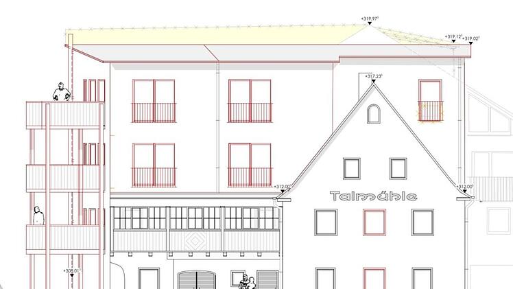 Die Talmühle, eines der ältesten Häuser in Metzdorf, wird derzeit zu einem Mehrfamilienhaus mit sieben Mietwohnungen umgebaut. Repro: Johannes Jahreiß
