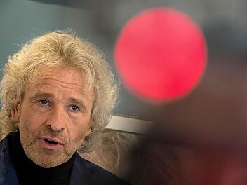 Gut gelaunt in Kulmbach: Thomas Gottschalk.  Foto: dpa