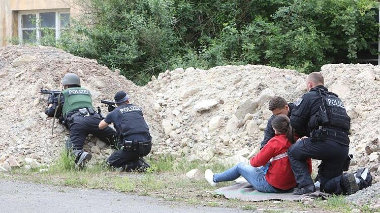 Großübung der Bundespolizei in Mainleus. Foto: Barbara Herbst