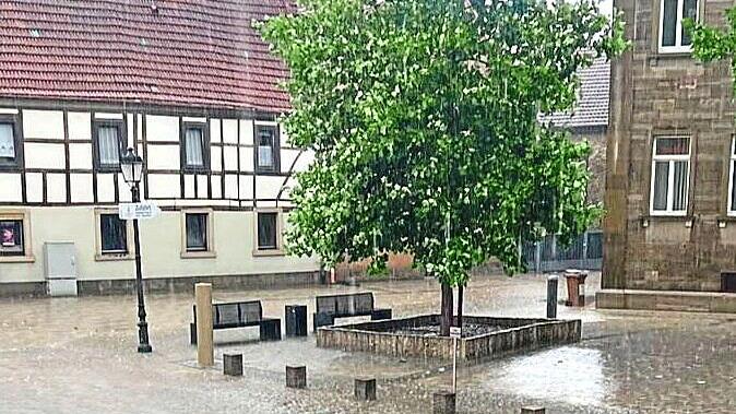 Der Stenayer Platz in M&uuml;nnerstadt wurde ebenfalls &uuml;berschwemmt.Sophia Braun