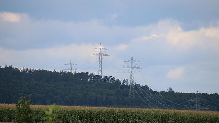 Eine Stromtrasse führt schon durchs Coburger Land. Eine zweite soll möglichst verhindert werden. Die Stadt will nun ein Zeichen dafür setzen, dass die Stromversorgung auch dezentral mit erneuerbaren Energien gelingen kann. Foto: Simone Bastian