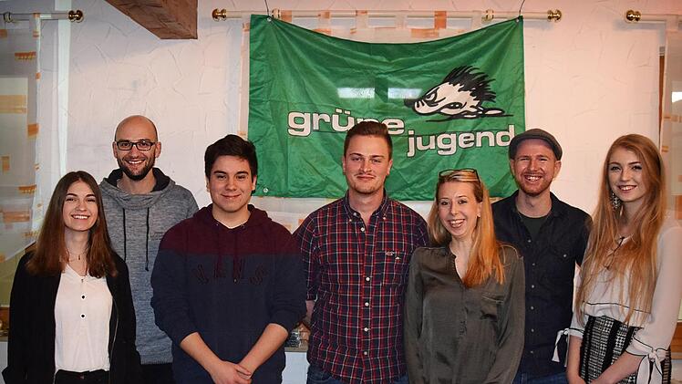Die Grüne Jugend: Sandra Weipert, Oliver Eckardt, Jan-Malte Korff, Joschua Wolf, Irina, Hönig, Fynn Drees, Marie Kaiser. Foto: Petra Winter