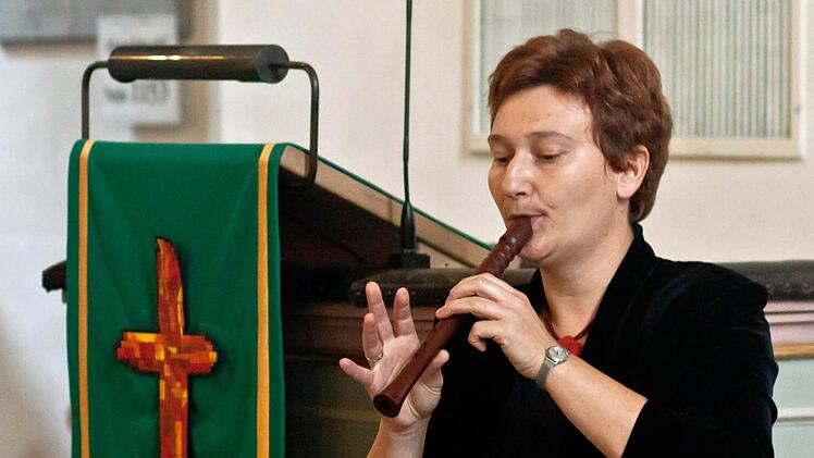 Christiane Gruppe überzeugte auch als Solistin auf der Blockflöte