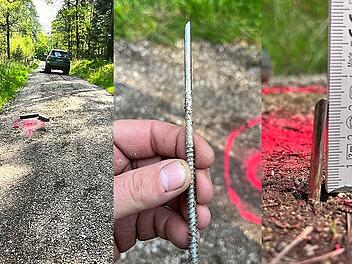 Gef&auml;hrliche Schrauben in fr&auml;nkischem Waldst&uuml;ck platziert