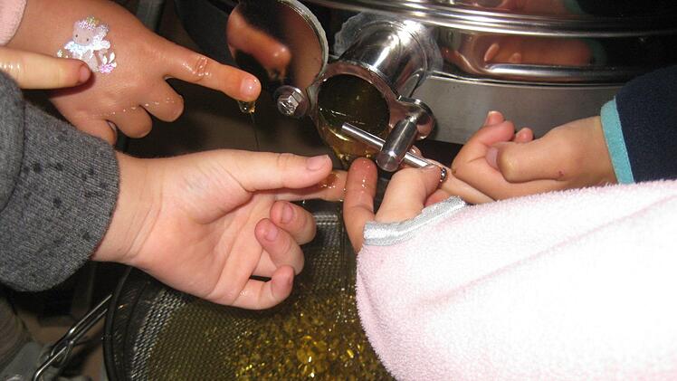 Beim Besuch im Bienenlehrstand durften die Kinder ganz frischen Honig kosten. Sabine Scheuble