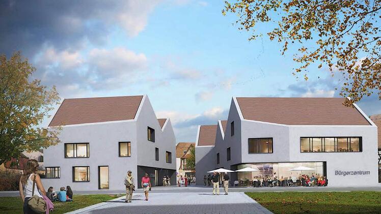 So sollen B&uuml;rgerzentrum und Stadtbibliothek aussehen  Grafik Auer & Weber