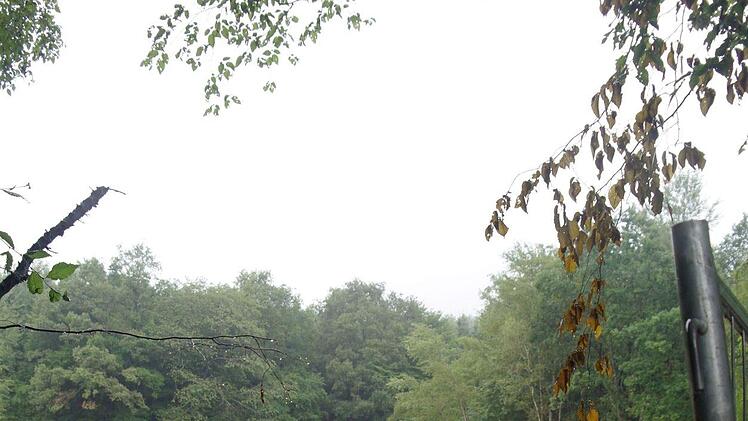 Massive Erdbewegungen werden derzeit auch bei heftigem Regenwetter an den Mottener Quellen durchgeführt. Im Bild: Vorbereitungen für die Errichtung der neuen Stützmauer an Quelle 1.  Foto: Stephanie Elm