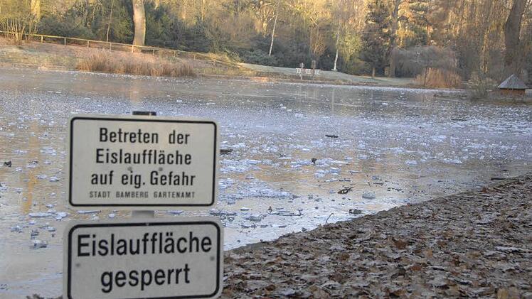 Bamberg: Städtische Weiher noch nicht tragfähig - "hier gilt eine klare Warnung"