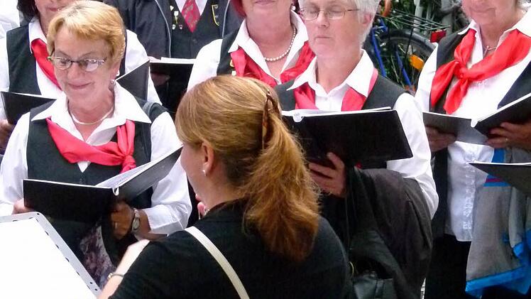Der Chor "Sängerlust Reckendorf" trat auch unter freiem Himmel auf. Foto: Marion Krüger-Hundrup