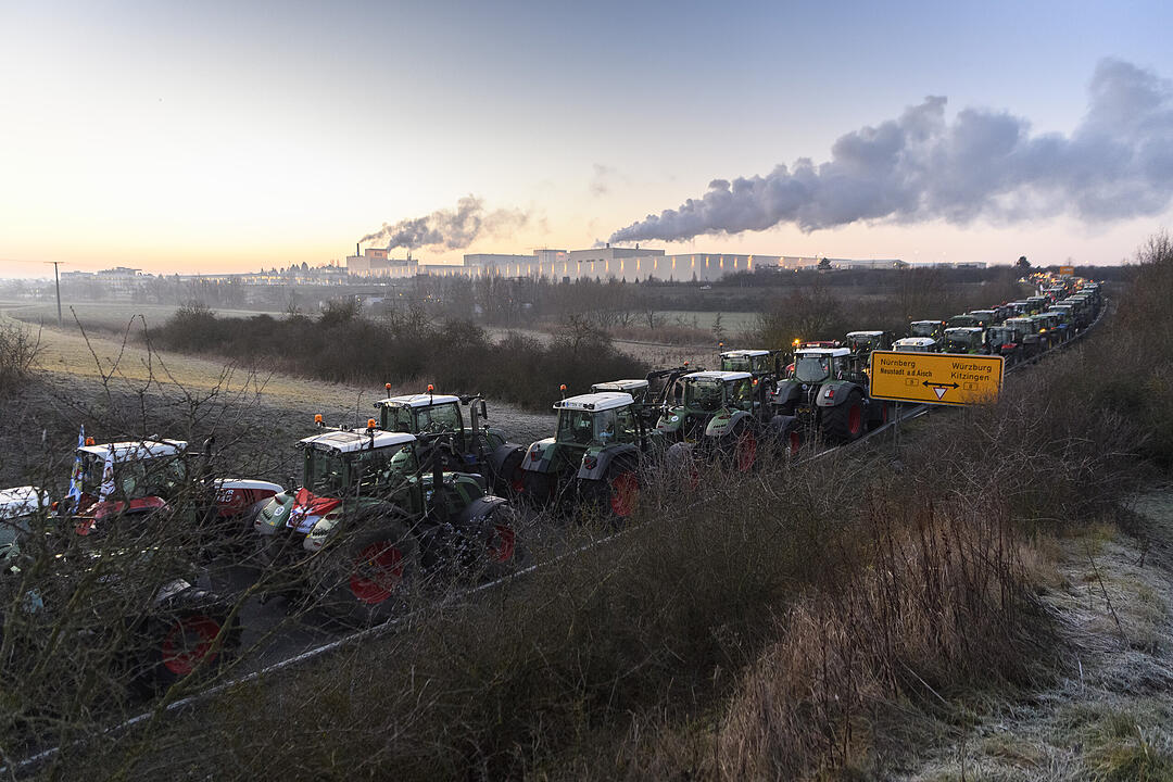 Bauerndemo... auf dem Weg nach N&uuml;rnberg
