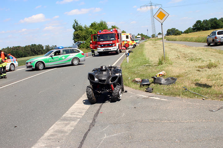 Quad und Auto kollidieren im Landkreis Fürth