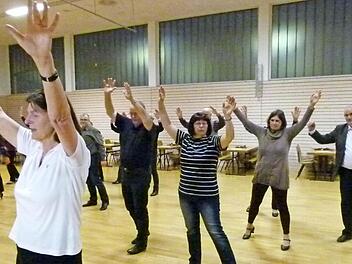 Die Tanzsportabteilung der Spvgg präsentierte Schritte und Bewegungen bei verschiedenen Tanzsportarten.  Foto: Lothar Weidner