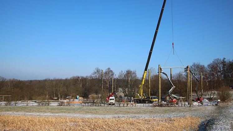 Anfang März wurde der neue Hochseilgarten auf dem Volkersberg errichtet. Foto: Ralf Ruppert