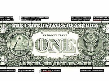 Wer sucht, findet die 13 mindestens elf Mal auf dem Dollarschein - Zufall, Verschwörung oder einfach eine Folge historischer Entwicklungen?