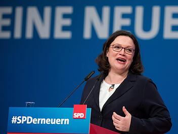 Andrea Nahles stößt bei den Genossen im Coburger Land nicht auf viel Gegenliebe. Foto:  Bernd von Jutrczenka/dpa