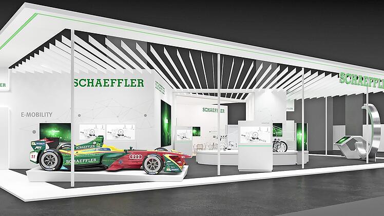So wird sich Schaeffler auf der IAA (Halle 5.1, Stand A04) präsentieren. Foto: Schaeffler