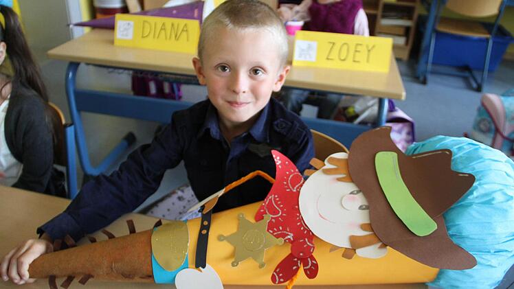 Ein Cowboy ziert die Schultüte.