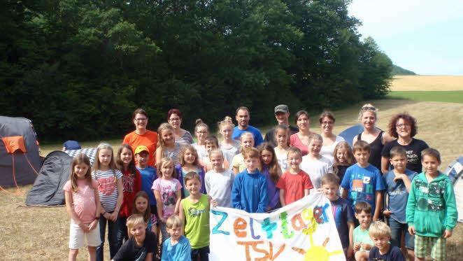 Die Kinder beim Zeltlager des TSV Arnshausen Foto: Atzler