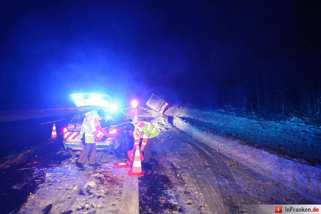 Lkw-Unfall auf A9 bei Gefrees