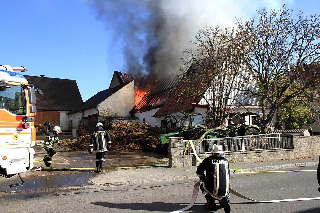 Brand in Schweinestall in Herzogenaurach