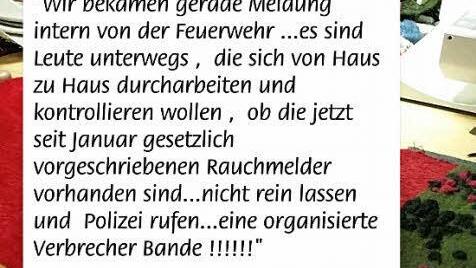 Auch eine Warnung per Whatsapp kursierte im Landkreis und landete so auf dem Smartphone unserer Kollegin. Screenshot Brigitte Krause