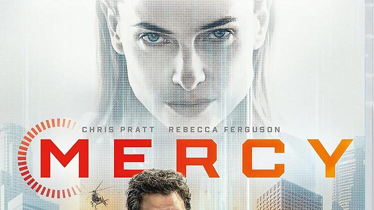 Eiskalt und unbestechlich: Ein KI-Avatar, verk&ouml;rpert von Rebecca Ferguson, repr&auml;sentiert das Justizsystem.